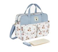 SONARIN Grande Capacità Multifunzionale Borsa Fasciatoio per Neonato,Borsa per il Cambio Borsa a Tracolla Borsa per Pannolini da Viaggio Impermeabile con Spalline & Fasciatoio(Coniglietto di Pasqua)