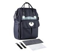 SONARIN Grande Capacità mZaino Mamma Fasciatoio Alla Moda,Borsa per Pannolini Multifunzione Impermeabile Neonato Borsa Fasciatoio da Viaggio con Ganci per Passeggino(Blu Scuro)