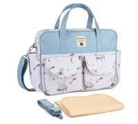 SONARIN Grande Capacità Portatile Borsa Fasciatoio per Neonato,Impermeabile Borsa per il Cambio Borse a Tracolla Borse per Pannolini da Viaggio con Spalline & Fasciatoio(Astronavi)