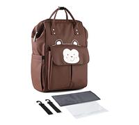 SONARIN Grande Capacità Zaino Fasciatoio Alla Moda,Borsa per Pannolini Multifunzione Impermeabile Zaino Mamma Neonato Borsa Fasciatoio da Viaggio con Fasciatoio & Ganci per Passeggino(Marrone)