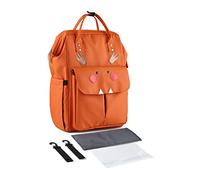SONARIN Grande Capacità Zaino Fasciatoio Alla Moda,Borsa per Pannolini Multifunzione Impermeabile Zaino Mamma Neonato Borsa Fasciatoio da Viaggio con Fasciatoio & Ganci per Passeggino(Arancione)