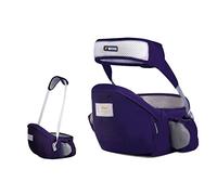 SONARIN Hipseat Marsupio,Ergonomico Neonati Marsupio Supporto del Sedile Portantina Bebè Seggiolino Puro Cotone con Cintura di Sicurezza & Tracolla Singola Multi Posizioni per Bambino(Blu Scuro)