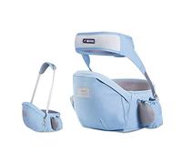 SONARIN Hipseat Marsupio,Ergonomico Neonati Marsupio Supporto del Sedile Portantina Bebè Seggiolino Puro Cotone con Cintura di Sicurezza & Tracolla Singola Multi Posizioni per Bambino(Blu)