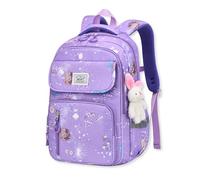 SONARIN Impermeabile Ragazze Zaino Scuola Elementare,Zaino per Bambini Leggero Zaino per Studenti Carino Borsa da Scuola Ragazze Zaino per la Scuola Zainetti Bambini(Viola)