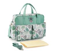 SONARIN Leggera Grande Capacità Borsa Fasciatoio per Neonato,Borsa per il Cambio Borsa a Tracolla Borsa per Pannolini da Viaggio Impermeabile con Spalline & Fasciatoio(Foglia Verde)