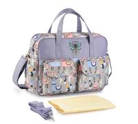 SONARIN Leggera Grande Capacità Borsa Fasciatoio per Neonato, Tracolla Impermeabile per Pannolini da Viaggio con Spalline & Fasciatoio (Alpaca Grigio)