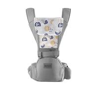 SONARIN Marsupio Neonati Ergonomico con Sedile,Puro Cotone Portantina Leggero e Traspirante per Bambini da 0-36 Mesi,Approvato da Standard di Sicurezza,Multiposizione,Fino a 30 KG(Grigio)