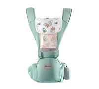 SONARIN Marsupio Neonati Ergonomico con Sedile,Puro Cotone Portantina Leggero e Traspirante per Bambini da 0-36 Mesi,Approvato da Standard di Sicurezza,Multiposizione,Fino a 30 KG(Verde)