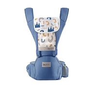 SONARIN Marsupio Neonati Ergonomico con Sedile,Puro Cotone Portantina Leggero e Traspirante per Bambini da 0-36 Mesi,Approvato da Standard di Sicurezza,Multiposizione,Fino a 30 KG(Blu)