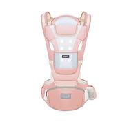 SONARIN Marsupio Neonati Traspirante con Sedile per Bambini da 0-36 Mesi, Puro Cotone Portantina Ergonomico per Bebè, Multiposizione, Dimensioni Regolabili, Fino a 30 KG(Rosa)