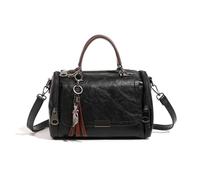 SONARIN Moda Borsa a Mano Donna,Vintage Elegante PU Borsetta Tote Borsa a Tracolla Borse a Spalla Borse Boston per Lavoro Viaggio Appuntamento(Nero)