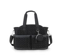 SONARIN Multi-Tasche Moda Borsa Fasciatoio per Neonato,Impermeabile Borsa per il Cambio Borse a Tracolla,Portatili Borse per Pannolini da Viaggio con Portaciuccio(Nero)