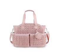 SONARIN Multi-Tasche Moda Borsa Fasciatoio per Neonato,Impermeabile Borsa per il Cambio Borse a Tracolla,Portatili Borse per Pannolini da Viaggio con Portaciuccio(Rosa)