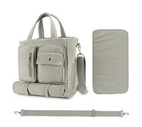 SONARIN Multifunzionale Grande Capacità Borsa Fasciatoio per Neonato, Impermeabile Leggera a Tracolla Portatile per Pannolini da Viaggio con Fasciatoio (Cachi)