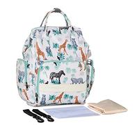 SONARIN Multifunzionale Impermeabile Zaino Fasciatoio,Grande Capacità Borsa per Pannolini Zaino Mamma Neonato Viaggio Borsa Fasciatoio con Fasciatoio & Ganci per Passeggino(Animali)