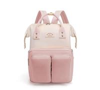 SONARIN Multifunzionale Portatile Zaino Fasciatoio,Grande Capacità Impermeabile Borsa per Pannolini Zaino Mamma Neonato Borsa Fasciatoio da Viaggio con Ganci per Passeggino(Rosa)