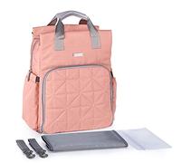 SONARIN Multifunzione Impermeabile Zaino Fasciatoio Bambino per Pannolini,Tracolla per passeggino,borsa antiurto per laptop,Bottiglia borse termiche,Grande Capacità,Lavabile in lavatrice(Rosa)