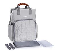 SONARIN Multifunzione Impermeabile Zaino Fasciatoio Bambino per Pannolini,Tracolla per passeggino,borsa antiurto per laptop,Bottiglia borse termiche,Grande Capacità,Lavabile in lavatrice(Grigio)