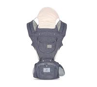SONARIN Multifunzione Tutte le Stagioni Marsupio Neonati con Sedile,Portantina Ergonomico Traspirante Porta Bambino Fascia Porta Bebè Multi-Posizioni per Neonati Bambini 0-36 Mesi(Grigio)