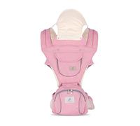 SONARIN Multifunzione Tutte le Stagioni Marsupio Neonati con Sedile,Portantina Ergonomico Traspirante Porta Bambino Fascia Porta Bebè Multi-Posizioni per Neonati Bambini 0-36 Mesi(Rosa)