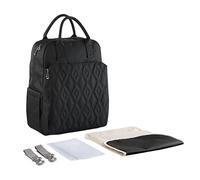 SONARIN Multifunzione Zaino Fasciatoio Alla Moda,Borsa per Pannolini Grande Capacità Impermeabile Zaino Mamma Neonato Borsa Fasciatoio da Viaggio con Fasciatoio & Ganci per Passeggino(Nero)