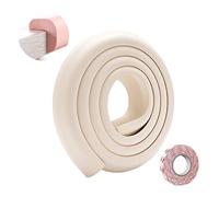 SONARIN Paraspigoli Bambini Angolari Gomma,Protezioni per Bordi,2 m / 6,6 piedi Protezioni per bordi da tavolo per mobili a forma di L con nastro adesivo,Protezione per Bambini(Beige)