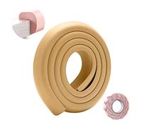 SONARIN Paraspigoli Bambini Angolari Gomma,Protezioni per Bordi,2 m / 6,6 piedi Protezioni per bordi da tavolo per mobili a forma di L con nastro adesivo,Protezione per Bambini(Marrone Chiaro)