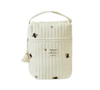 SONARIN Piccolo Ricamo Borsa Fasciatoio per Neonato,Elegante Cotone Borsa di Stoccaggio del Pannolino Borsa Cambio Borsa Mamma Portatile Borsa per Pannolini del Passeggino(Pigna)