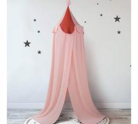 SONARIN Premium Letto a Baldacchino per Bambini Cupola Rotonda,100% Cotone,Decorazioni per Camerette,Zanzariera in Cotone,adatta come tenda per giocare alle principesse,Altezza 240 CM(Rosa)