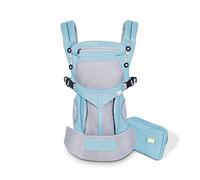 SONARIN Premium Traspirante Marsupio Neonati Ergonomico,Baby Carrier,Porta Bebè,Cappuccio Rimovibile,da neonato a bambino (0-48 mesi),Supporto per la Testa,Carico massimo 20 kg(Azzurro)