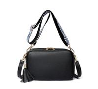 SONARIN PU Borsa a Tracolla Donna,Moda Borsa a Spalla Crossbody Borsetta Donna con 2 Tracolle Regolabili per Lavorare Shopping Scuola Viaggio(Nero)