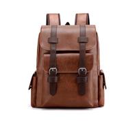 SONARIN PU Zaino Uomo,Borsa Lavoro Impermeabile Zaino Porta PC 15,6 Pollici Zaino da Viaggio Zaino Scuola Superiore Media Zainetti Università Zaino Casual per Uomo Donna(Marrone Chiaro)