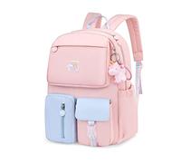 SONARIN Ragazze Zaino Scuola Elementare,Zaino per Bambini Impermeabile Leggera Grande Capacità Zaino per Studenti Borsa da Scuola Ragazze Zaino per la Scuola Zainetti Bambini(Rosa & Blu)