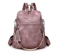 SONARIN Retrò Zaino Donna,Moda PU Zainetti Antifurto Zaino Casual Borsa Scuola Ragazza Zaino da Viaggio Borsa a Tracolla Impermeabile per Università Lavoro(Rosa)