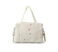 SONARIN Ricamo Fasciatoio per Neonato, Durevole Grande Capacità Cotone Borsa Cambio Mamma Leggera Portatile per Pannolini da Viaggio con Ganci per Passeggino (Ulivo)