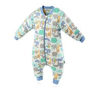 SONARIN Sacco Nanna Imbottito per Neonati con Maniche Lunche Asportabile,3.5 Tog Sacco a Pelo Invernale Autunnale in Cotone,Varie dimensioni da 6 mesi a 6 anni