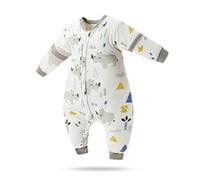 SONARIN Sacco Nanna per Bambini con Piedini,100% Cotone Sacco Nanna Invernale con Maniche Rimovibili Morbido e Caldo Sacco a Pelo per Bambini Sacco a Pelo per Bebè da 3 Mesi a 7 Anni(Rinoceronte)