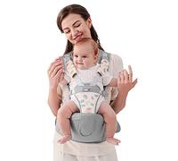 SONARIN Semplice Hipseat Marsupio,Marsupio Neonati con Sedile Multifunzionale Traspirante Portantina Ergonomico Porta Bambino Fascia Porta Bebè per Neonati Bambini 0-36 Mesi(Grigio)