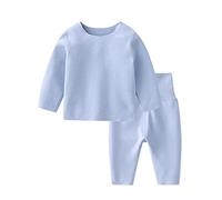 SONARIN Set Biancheria Intima Termica per Bambini,Set Termico per Bambino e Bambina con Maglia e Pantaloni Set Pigiama a Maniche Lunghe Biancheria da Notte Infante per 0-24 Mesi(Blu)