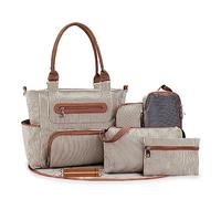 SONARIN Set di 7 borse per pannolini per bambini, borsa fasciatoio multifunzione, borsa per pannolini con fasciatoio e ganci