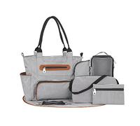 SONARIN Set di 7pcs Borsa Fasciatoio per Neonato, Multifunzione Cambio Pannolini da Viaggio, Tracolla Maternità con Fasciatoio & Ganci per Passeggino (Nero)