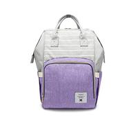 SONARIN Stripe Multifunzione Zaino Fasciatoio Bambino per Pannolini,Organizer per Zaino da Viaggio Con Sacchetto di Isolamento Termico,Impermeabile,Grande Capacità,Elegante,Ideale Regalo(Viola Chiaro)