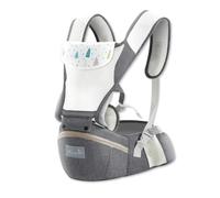 SONARIN Traspirante Regolabile Marsupio Neonati con Sedile,Portantina Ergonomico Porta Bambino Fascia Porta Bebè con Funzione di Stoccaggio,Multi-Posizioni per Neonati fino a 25 kg(Grigio Scuro)