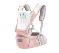 SONARIN Traspirante Regolabile Marsupio Neonati con Sedile,Portantina Ergonomico Porta Bambino Fascia Porta Bebè con Funzione di Stoccaggio,Multi-Posizioni per Neonati fino a 25 kg(Rosa)