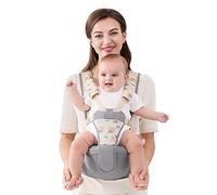 SONARIN Traspirante Semplice Hipseat Marsupio,Marsupio Neonati con Sedile Multifunzionale Portantina Ergonomico Porta Bambino Fascia Porta Bebè per Neonati Bambini 0-36 Mesi(Grigio)