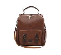 SONARIN Vintage Versatile Zaino Donna,Moda PU Zainetti Donna Zaino Casual Borsa Scuola Ragazze,Borsa a Tracolla Convertibile per Università Lavoro Viaggio(Marrone)