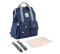 SONARIN Zaino Fasciatoio Grande Capacità,Borsa per Pannolini Zaino Mamma Multifunzione Borsa Fasciatoio Zaino Fasciatoio da Viaggio Impermeabile con Fasciatoio & Ganci per Passeggino(Blu)