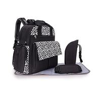 SONARIN Zaino Fasciatoio Multifunzione Portatile,Grande Capacità Borsa per Pannolini Zaino Mamma Neonato Borsa Fasciatoio da Viaggio con Fasciatoio & Borsa per Bottiglia & Tracolla(Nero)