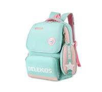 SONARIN Zaino Scuola Elementare con Astuccio,Impermeabile Leggero Zaino per Bambini Grande Capacità Zainetti per Studenti Borsa da Scuola per Ragazzi Ragazze(Verde+Rosa)