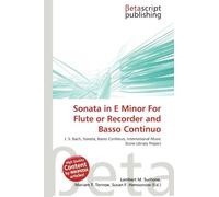 Sonata in E Minor For Flute or Recorder and Basso Continuo: J. S. Bach, Sonata, Basso Continuo, International Music Score Library Project